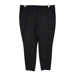 Old Navy Women's Pants SZ 14 R Black Dotted Pixie Mid Rise Cotton Blend Ankle
